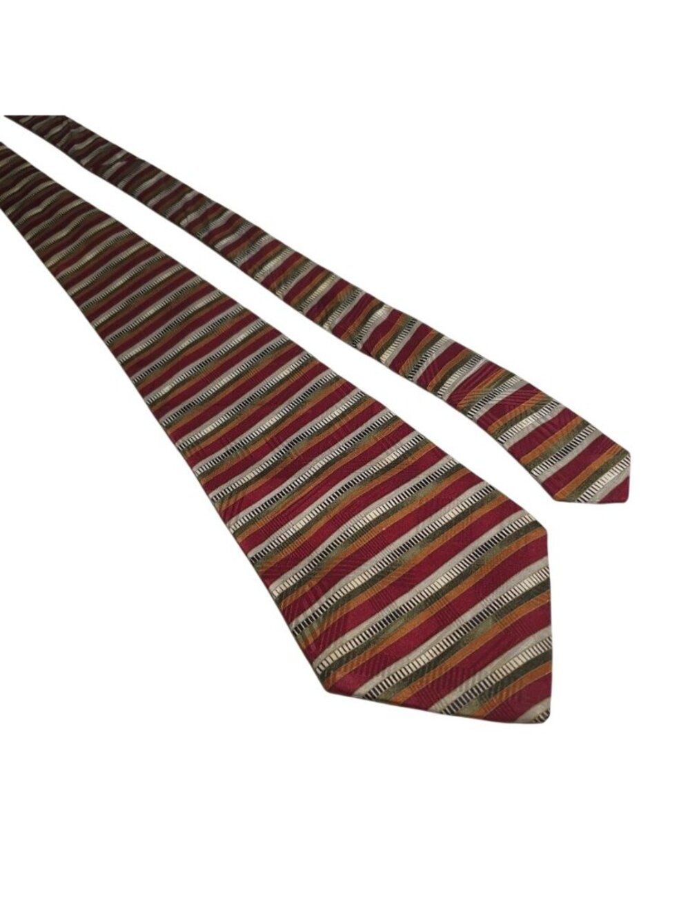Ketch Multicolor Striped Woven Silk Tie Mens Neckwear Classic Business Accessory